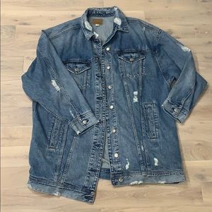 American Eagle Oversized Distressed Jean Jacket XL